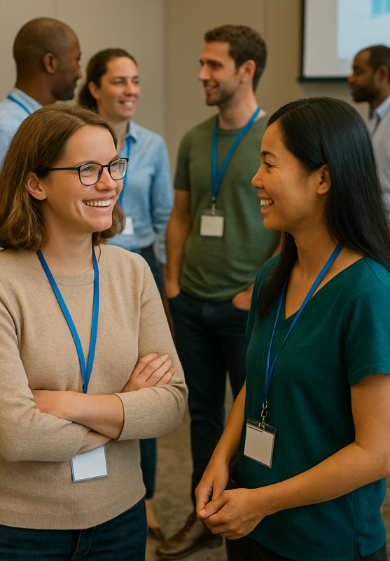 Conference chairs and screen